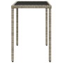 Mesa jardín superficie vidrio ratán PE gris claro 115x54x74 cm de , Mesas de jardín - Ref: Foro24-365079, Precio: 72,99 €, De...