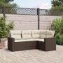 Garden sofa set 4 pieces with brown synthetic rattan cushions by , Garden sets - Ref: Foro24-3218903, Price: 301,68 €, Discou...