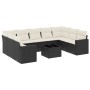 Set de sofás de jardín 10 pzas cojines ratán sintético negro de , Sofás modulares de exterior - Ref: Foro24-3251743, Precio: ...