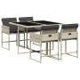 Set comedor de jardín 5 pzas cojines ratán sintético gris claro de , Conjuntos de jardín - Ref: Foro24-3211259, Precio: 297,4...