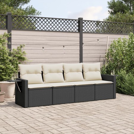 Set mit 4 Gartensofas mit Kissen Kunstrattan schwarz von , Gartensets - Ref: Foro24-3252213, Preis: 266,13 €, Rabatt: %