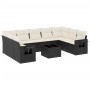 Set de sofás de jardín 10 pzas cojines ratán sintético negro de , Conjuntos de jardín - Ref: Foro24-3252943, Precio: 636,04 €...