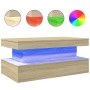 Coffee table with LED lights Sonoma oak 90x50x40 cm by , Coffee table - Ref: Foro24-839849, Price: 92,79 €, Discount: %