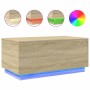 Coffee table with LED lights Sonoma oak 90x50x40 cm by , Coffee table - Ref: Foro24-839877, Price: 78,03 €, Discount: %