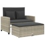 Gartensofa mit Kissen, 2-Sitzer, hellgraues synthetisches Rattan von , Outdoor-Sofas - Ref: Foro24-365137, Preis: 267,76 €, R...