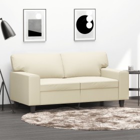 2-seater cream-colored synthetic leather sofa 120 cm by , Sofas - Ref: Foro24-359413, Price: 244,99 €, Discount: %