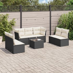 8-teiliges Gartensofa-Set und schwarze synthetische Rattankissen von , Gartensets - Ref: Foro24-3249255, Preis: 459,99 €, Rab...