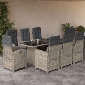 Garden dining set 9 pieces with light gray synthetic rattan cushions by , Garden sets - Ref: Foro24-3212499, Price: 1,00 €, D...