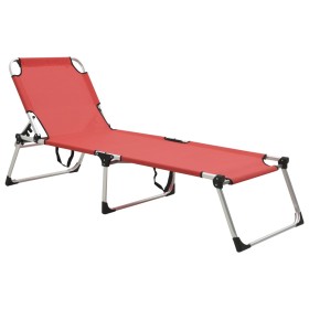 Red aluminum folding extra high senior lounger by vidaXL, Loungers - Ref: Foro24-47914, Price: 143,99 €, Discount: %