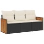 Garden sofa set with cushions 3 pieces black synthetic rattan by , Garden sets - Ref: Foro24-3259837, Price: 230,55 €, Discou...