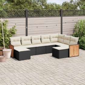 8-teiliges Gartensofa-Set und schwarze synthetische Rattankissen von , Gartensets - Ref: Foro24-3260621, Preis: 562,42 €, Rab...