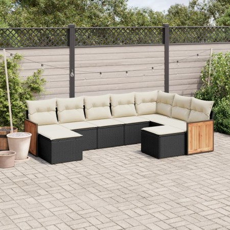 8-piece garden sofa set and black synthetic rattan cushions by , Garden sets - Ref: Foro24-3260621, Price: 576,63 €, Discount: %