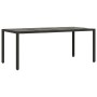 Mesa de jardín superficie de vidrio ratán PE negro 190x90x75 cm de , Mesas de jardín - Ref: Foro24-365537, Precio: 184,27 €, ...