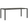 Garden table glass surface PE rattan black 190x90x75 cm by , Garden tables - Ref: Foro24-365537, Price: 184,27 €, Discount: %