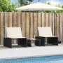 Sun loungers with table 2 units black synthetic rattan by , Loungers - Ref: Foro24-368422, Price: 176,99 €, Discount: %