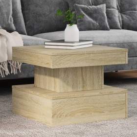 Coffee table with LED lights Sonoma oak 50x50x40 cm by , Coffee table - Ref: Foro24-839842, Price: 68,12 €, Discount: %