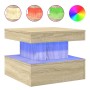 Coffee table with LED lights Sonoma oak 50x50x40 cm by , Coffee table - Ref: Foro24-839842, Price: 68,78 €, Discount: %