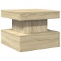 Coffee table with LED lights Sonoma oak 50x50x40 cm by , Coffee table - Ref: Foro24-839842, Price: 68,78 €, Discount: %