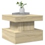 Coffee table with LED lights Sonoma oak 50x50x40 cm by , Coffee table - Ref: Foro24-839842, Price: 68,78 €, Discount: %