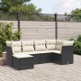 6-teiliges Gartensofa-Set und schwarze synthetische Rattankissen von , Gartensets - Ref: Foro24-3263172, Preis: 391,60 €, Rab...