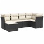 6-teiliges Gartensofa-Set und schwarze synthetische Rattankissen von , Gartensets - Ref: Foro24-3263172, Preis: 391,60 €, Rab...