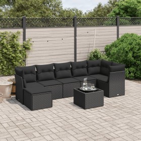 8-teiliges Gartensofa-Set und schwarze synthetische Rattankissen von , Gartensets - Ref: Foro24-3263201, Preis: 493,91 €, Rab...