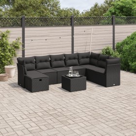 8-piece garden sofa set and black synthetic rattan cushions by , Garden sets - Ref: Foro24-3263281, Price: 543,12 €, Discount: %