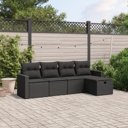 5-teiliges Gartenmöbel-Set und schwarze synthetische Rattankissen von , Gartensets - Ref: Foro24-3263461, Preis: 292,98 €, Ra...