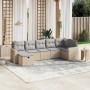 Gartensofa-Set mit beigem Kissenmix, 7-teilig aus PE-Rattan von , Gartensets - Ref: Foro24-3263505, Preis: 467,44 €, Rabatt: %