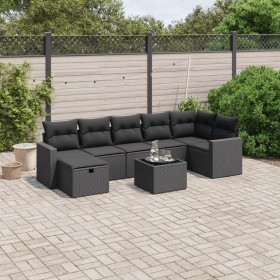 8-teiliges Gartensofa-Set und schwarze synthetische Rattankissen von , Gartensets - Ref: Foro24-3263511, Preis: 503,29 €, Rab...