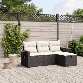 4-piece garden sofa set with black synthetic rattan cushions by , Garden sets - Ref: Foro24-3263752, Price: 265,04 €, Discoun...