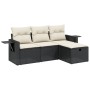 4-piece garden sofa set with black synthetic rattan cushions by , Garden sets - Ref: Foro24-3263752, Price: 260,98 €, Discoun...