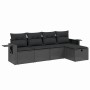 Set de muebles de jardín 5 pzas y cojines ratán sintético negro de , Conjuntos de jardín - Ref: Foro24-3263771, Precio: 308,1...