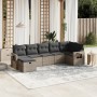 7-teiliges Gartensofa-Set mit grauen PE-Rattan-Kissen von , Gartensets - Ref: Foro24-3263816, Preis: 483,60 €, Rabatt: %