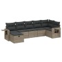 7-piece garden sofa set with gray PE rattan cushions by , Garden sets - Ref: Foro24-3263816, Price: 470,45 €, Discount: %