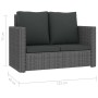 Set de muebles de jardín 2 pzas y cojines ratán sintético gris de vidaXL, Conjuntos de jardín - Ref: Foro24-46740, Precio: 29...