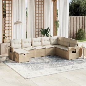 Gartensofa-Set mit beigen Kissen 8 Stück PE-Rattan von , Gartensets - Ref: Foro24-3263894, Preis: 668,99 €, Rabatt: %