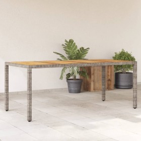 Garden table gray rattan acacia wood surface 190x90x75cm by , Garden tables - Ref: Foro24-365542, Price: 206,40 €, Discount: %