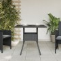 Garden table glass surface PE rattan black 80x80x75 cm by , Garden tables - Ref: Foro24-365521, Price: 88,80 €, Discount: %