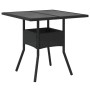 Garden table glass surface PE rattan black 80x80x75 cm by , Garden tables - Ref: Foro24-365521, Price: 88,80 €, Discount: %