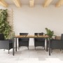 Mesa de jardín superficie madera acacia ratán negro 150x90x75cm de , Mesas de jardín - Ref: Foro24-365535, Precio: 182,50 €, ...