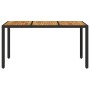 Mesa de jardín superficie madera acacia ratán negro 150x90x75cm de , Mesas de jardín - Ref: Foro24-365535, Precio: 182,50 €, ...