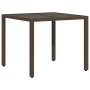 Garden table glass surface PE rattan brown 90x90x75 cm by , Garden tables - Ref: Foro24-365528, Price: 116,99 €, Discount: %