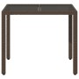 Garden table glass surface PE rattan brown 90x90x75 cm by , Garden tables - Ref: Foro24-365528, Price: 116,99 €, Discount: %