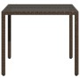 Garden table glass surface PE rattan brown 90x90x75 cm by , Garden tables - Ref: Foro24-365528, Price: 116,99 €, Discount: %