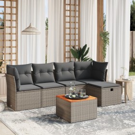 6-piece garden furniture set and gray synthetic rattan cushions by , Garden sets - Ref: Foro24-3264714, Price: 344,47 €, Disc...