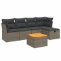 Set de muebles de jardín 6 pzas y cojines ratán sintético gris de , Conjuntos de jardín - Ref: Foro24-3264714, Precio: 350,84...