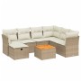 Gartensofa-Set mit beigen Kissen 8 Stück PE-Rattan von , Gartensets - Ref: Foro24-3264740, Preis: 593,65 €, Rabatt: %