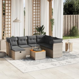 8-teiliges Gartensofa-Set und graue synthetische Rattankissen von , Gartensets - Ref: Foro24-3264742, Preis: 494,47 €, Rabatt: %