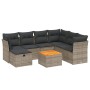 Set de sofás de jardín 8 pzas y cojines ratán sintético gris de , Conjuntos de jardín - Ref: Foro24-3264742, Precio: 494,47 €...